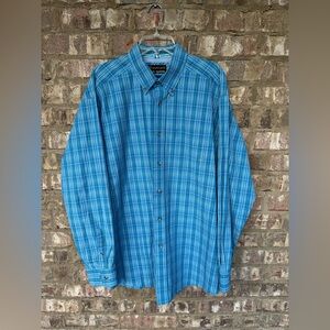 ARIAT Pro Series Blue Yellow Plaid Long Sleeve Button Down Shirt Men’s Size XL